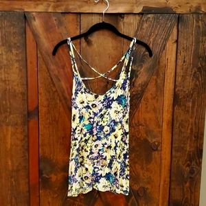 Floral Strappy Back Cami Tank Top